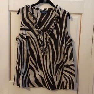 Women’s 1X Jones New York Sleeveless Ruffled Tank